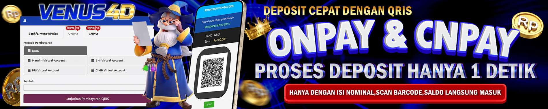 venus4d deposit cepat dengan onpay dan cnpay